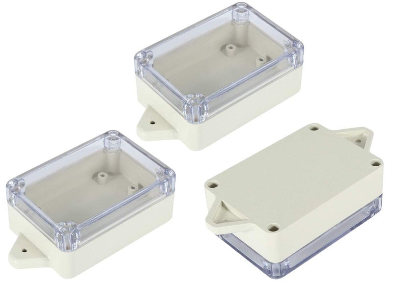 YXQ Junction Box Transparent Cover 6.2 x 3.5 x 2.5 inch IP65 Waterproof Wall Hang ABS Project Case Enclosure w Hole Cable Wire Connect Power(158mmx90mmx64mm) - Image 1